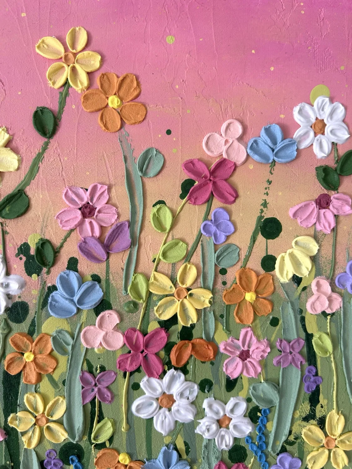 Colourful textured floral artwork by Stolen Hours Studio