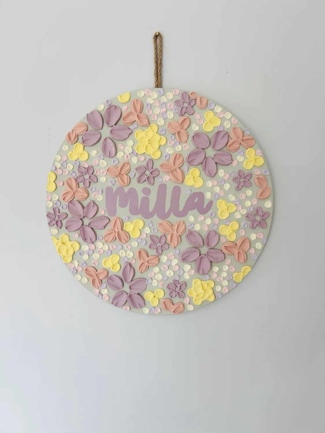 Round pastel textured artwork