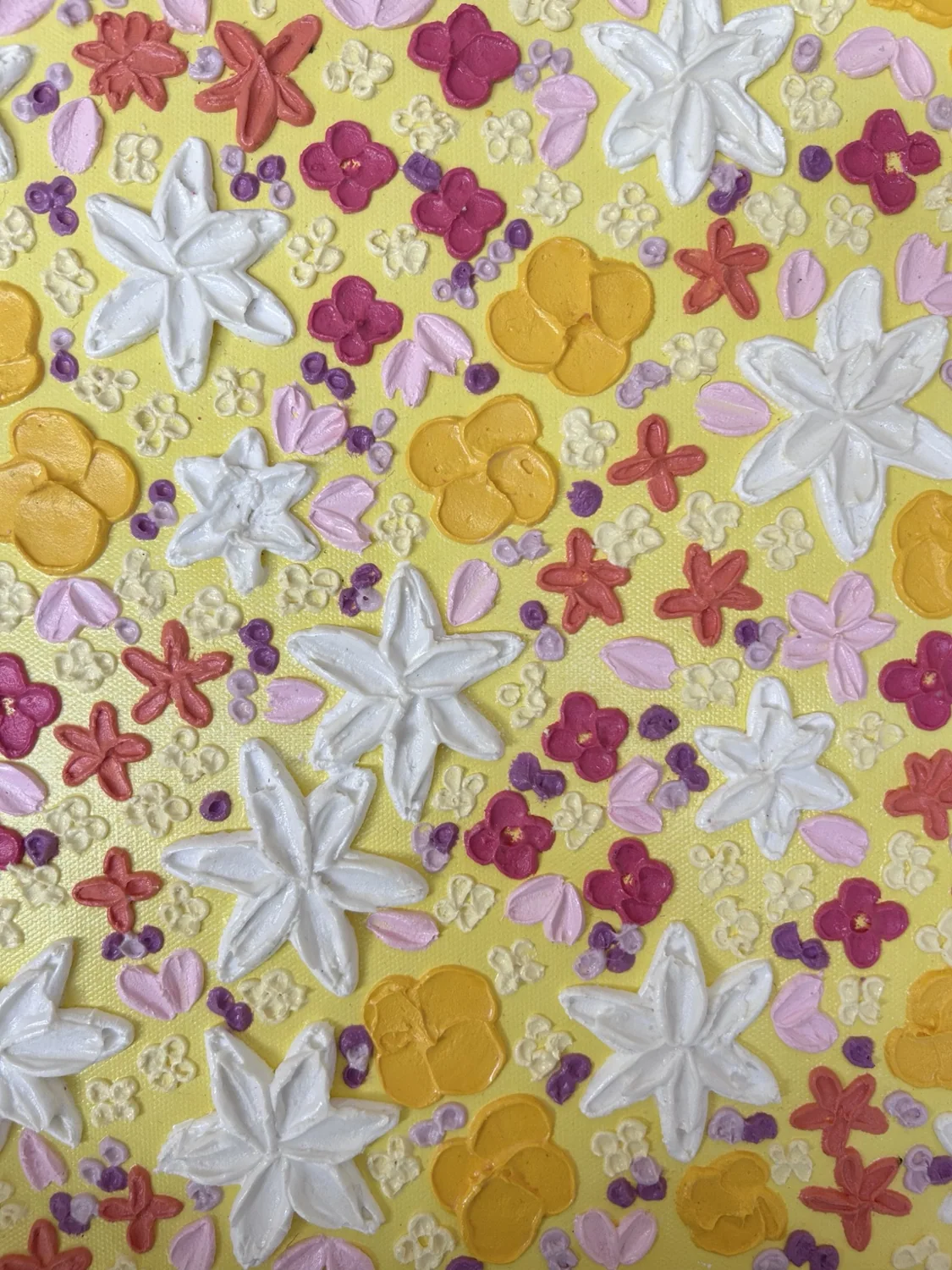 Floral artwork in warm colours